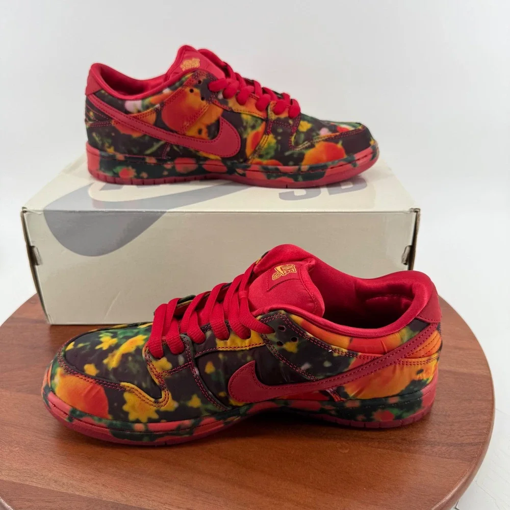 Nike SB Dunk Low Pro Wizard of Oz Poppy Field Red Multi FZ1291 600 Mens 9.5